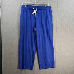 Candace Cameron Bure Terry Cloth Crop Beach Pant Clematis Blue Petite Medium